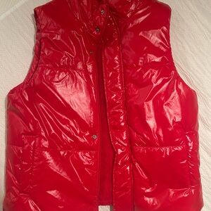 Shiny Red Puffer Vest